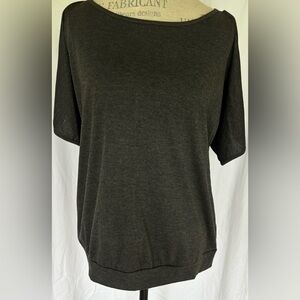 Chaolilai Women’s Cold Shoulder Blouse in Charcoal Grey Sz XL